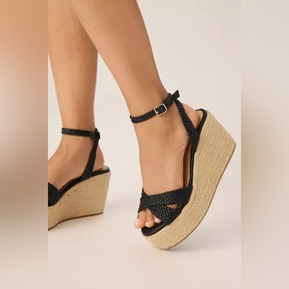 By Anthropologie Woven Strap Wedge Heels - Picture 5 of 10